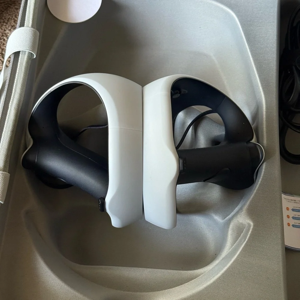 White and Black Sony VR Headset Sleek Design Adjustable Fit
